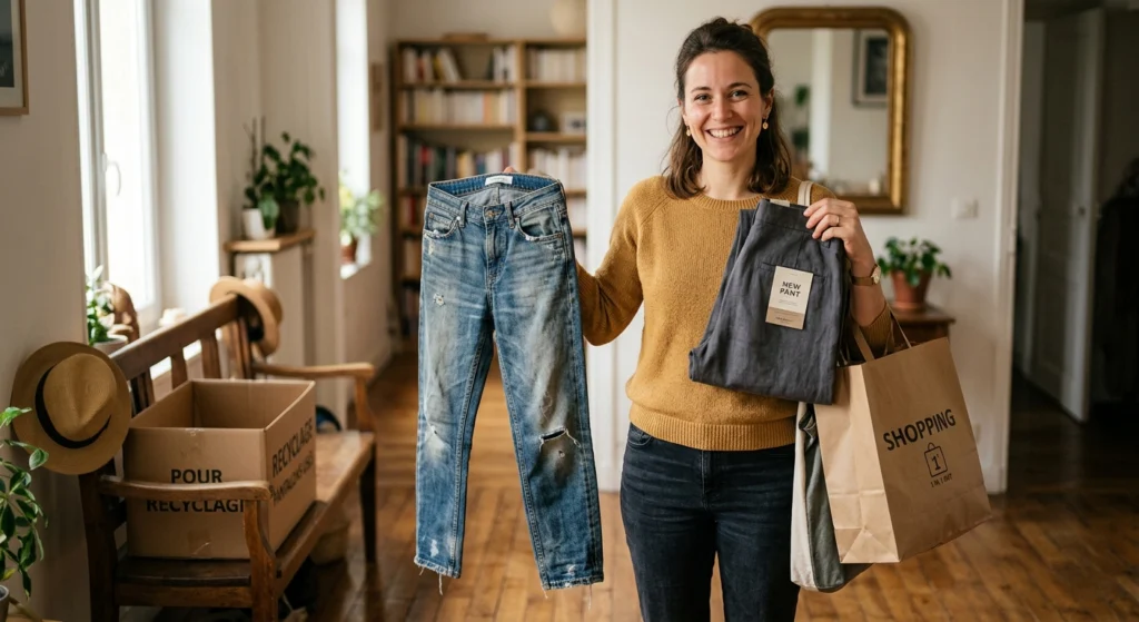 Adopter la règle du “1 objet qui entre = 1 objet qui sort”. Consommation responsable. Trier, désencombrer, ranger, système organisation simple durable, questions à se poser, donner, garder, vendre, jeter, recycler Maison TOA, Clara Sécher, Architecte d'intérieur, Décoratrice d'intérieur, Home organiser, Coach en rangement, Nîmes, Arles, Avignon, Beaucaire