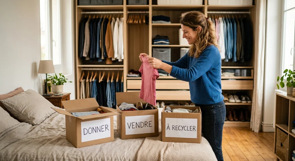 Trier, désencombrer, ranger, système organisation simple durable, questions à se poser, donner, garder, vendre, jeter, recycler Maison TOA, Clara Sécher, Architecte d'intérieur, Décoratrice d'intérieur, Home organiser, Coach en rangement, Nîmes, Arles, Avignon, Beaucaire