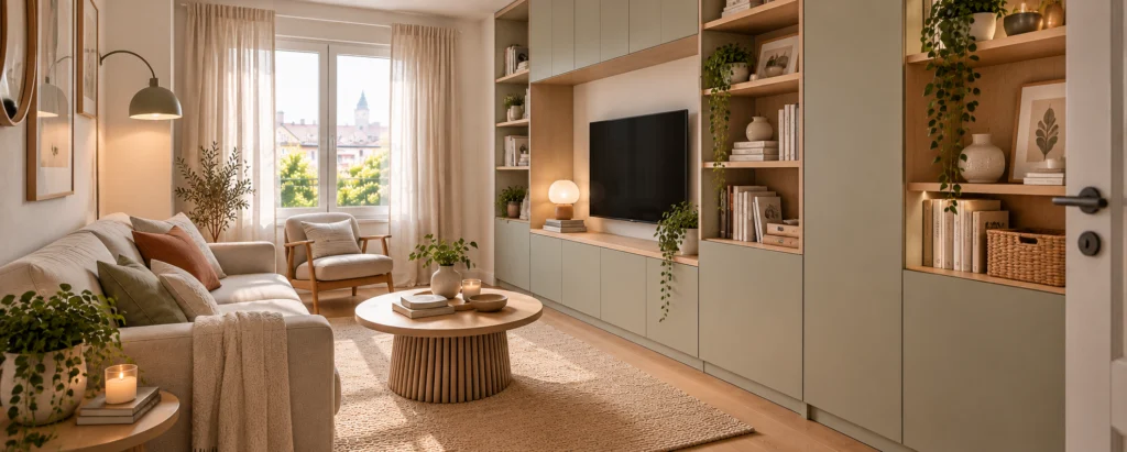 Rangements muraux pour optimiser l’espace dans un petit salon